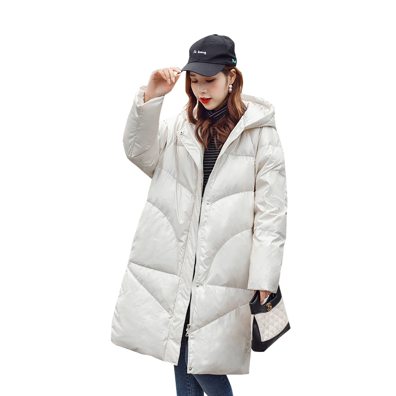 Парка женская осенне-зимняя Длинная с капюшоном LF9080 | Женская одежда