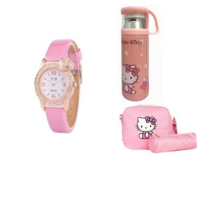 Цвет: желтый Детские школьные сумки hello kitty, Детские рюкзаки, чемодан на колесиках для девочек, рюкзак Mochila Infantil Bolsas Zaini Scuola - Цвет: Цвет: желтый