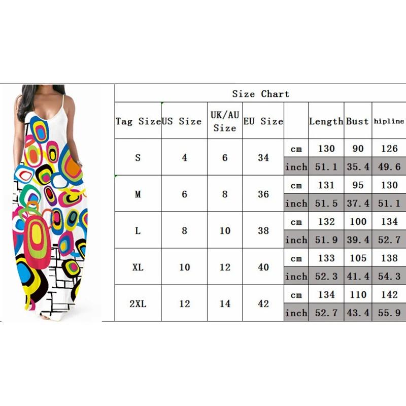 

Lugentolo Sexy Suspender Dress Women Summer Fashion V-Neck A-LINE Loose Digital Printed Long Dress