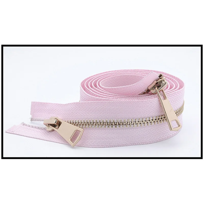 gold-pink Meetee 120 см 5# Металлические молнии двойной слайдер открытый конец молнии DIY Швейные Инструменты пуховик пальто одежда портной ремонт аксессуары - Цвет: gold-pink