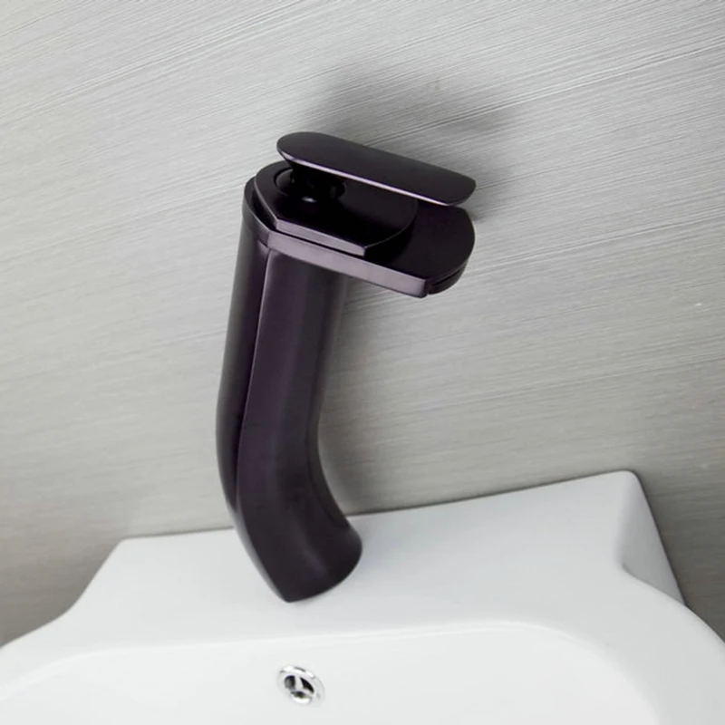 KEMAIDI полированный хромированный смеситель водопад для ванной раковины одна