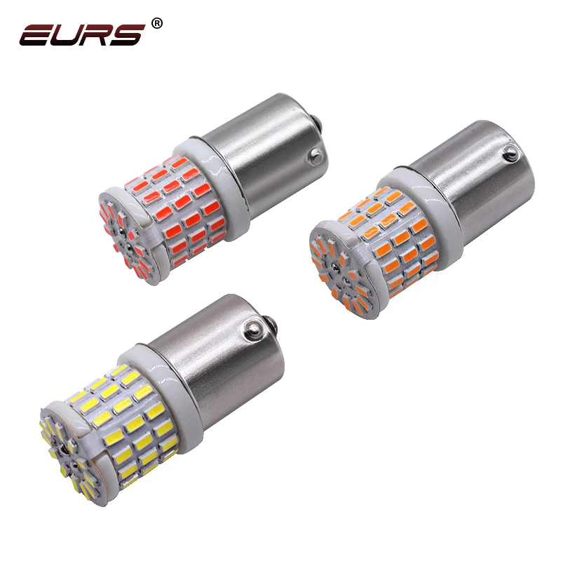 Светодиодные лампы EURS CanBus 1156 BA15S P21W 3014 57 smd LED 1157 BAY15D PY21W стоп сигнал светодиодные W21W