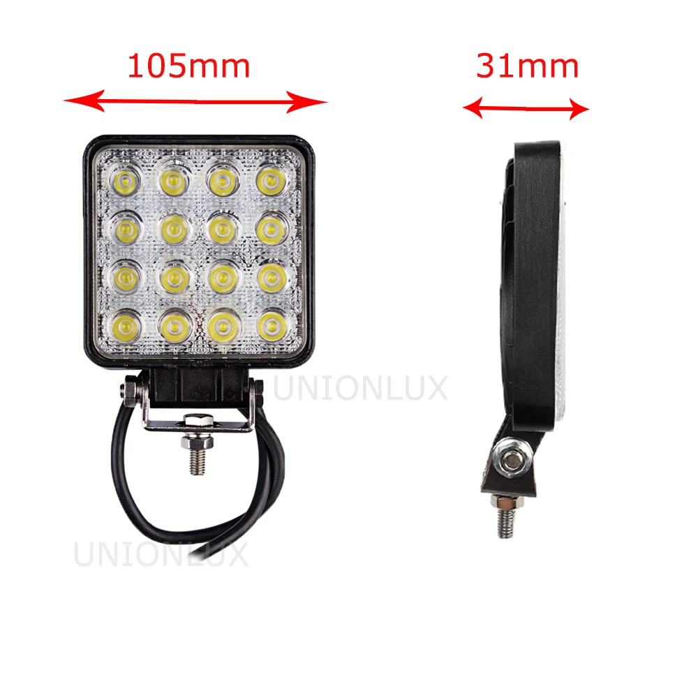 4 дюйма 48 Вт Квадратный внедорожный светодиодный рабочий светильник высокого
