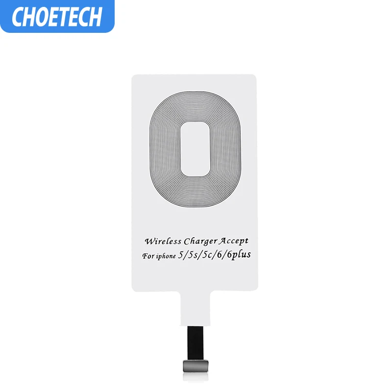 CHOETECH Qi Беспроводное зарядное устройство приемник для iPhone 7/7 Plus/6 6plus ультра-тонкий Беспроводной приемный зарядный патч для iPhone 5S