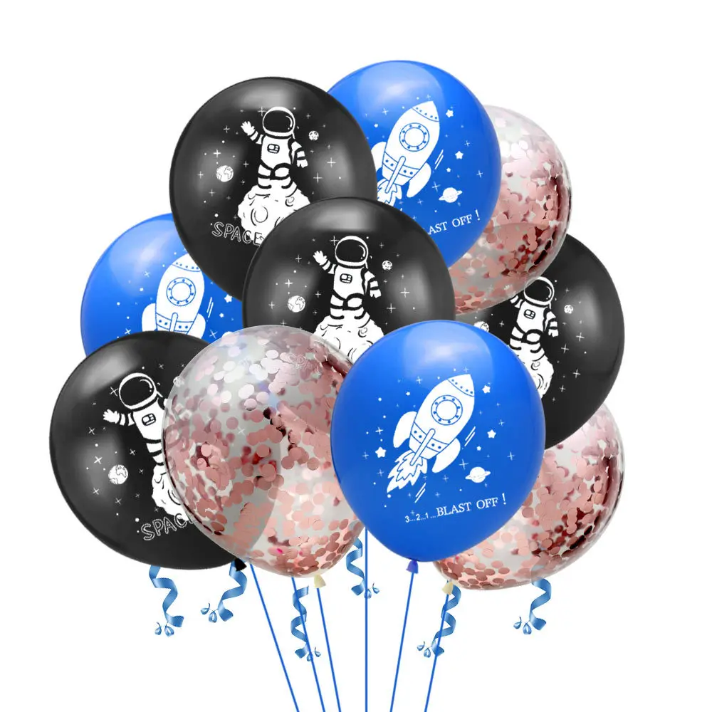 10 шт. 12 дюймов День рождения Космос астронавт ракета конфетти блесток набор