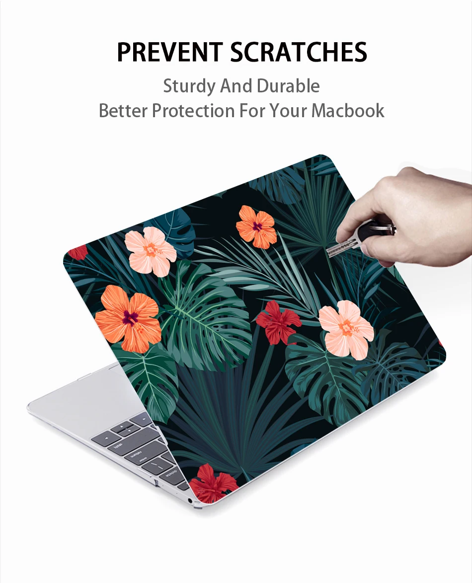 Чехол MTT с принтом тропических растений для Macbook Air Pro retina 11 12 13,3 15,4 дюймов, чехол с сенсорной панелью для mac book Pro 13 15, сумка для ноутбука