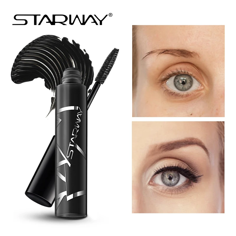 Водостойкая профессиональная разноцветная тушь для век STARWAY Черная Подводка