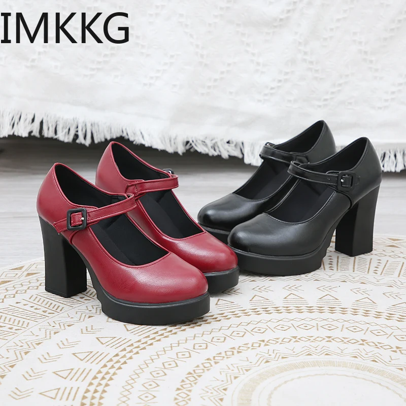 Женские туфли в стиле Мэри Джейн женские лодочки из pu искусственной кожи винно