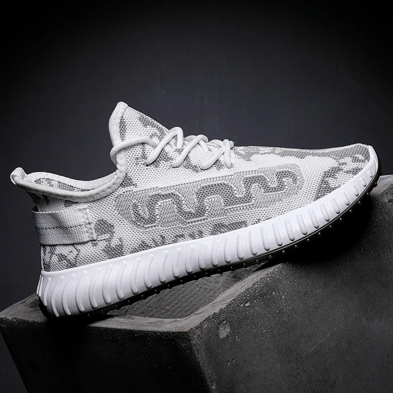 

Summer Sneakers Sneakers Shoes Men Mens Casual Hot Sale 2020 Solid White Fashion Knitting Sports Men's Athletic Sapatos