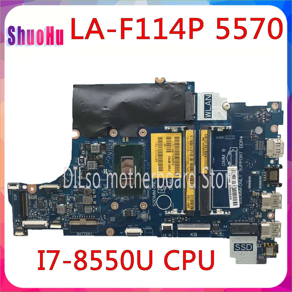 

KEFU LA-F114P For Dell INSPIRON 15 5570 P75F Motherboard DDR3 HM76 I7-8550U CPU Intel Integrated 90 Days