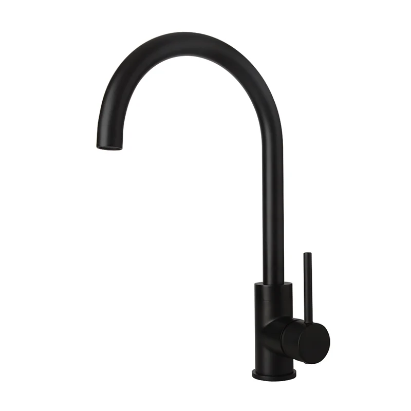 Mat Black Tap Round Кухонный водоразборный кран матовый золотой и черный кухонный кран с одной ручкой вращение Классическая раковина смеситель для воды - Цвет: Mat Black Tap Round