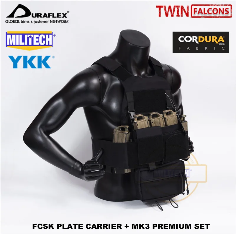MILITECH Twinfalcons FCSK MOLLE MK3 Chest Rig Premium Set Military Combat Assault Tactical Vest Police Body Armor Plate Carrier |