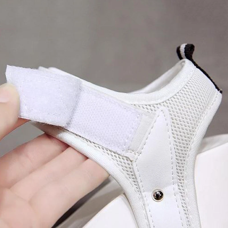 

PU Leather Rhinestone Hollow Platform Ladies Casual Shoes Korean Version Comfortable Peep Toe Light Wedges Sandals Roman Shoes