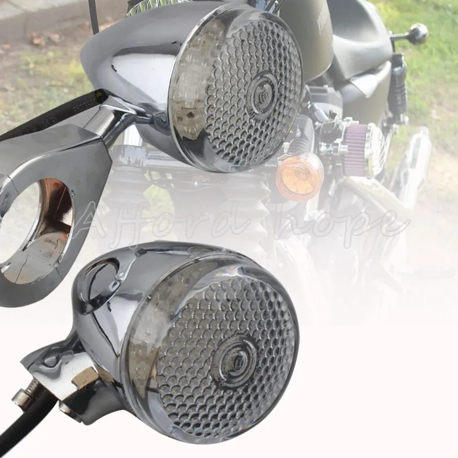 4 шт. хромированный передний задний мотоциклетный светодиодный Янтарный