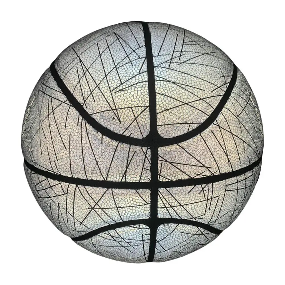 

Holographic Reflective Basketball Luminous Flashing Basketball Official Size 7 Personality Street Fancy Basketball Cool Fluor