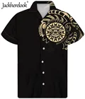 Jackherelook Летние черные Гавайские рубашки для мужчин одежда полинезийской Племенной Самоанская фирменного дизайна размера плюс мужской Топы Camisa Hombre