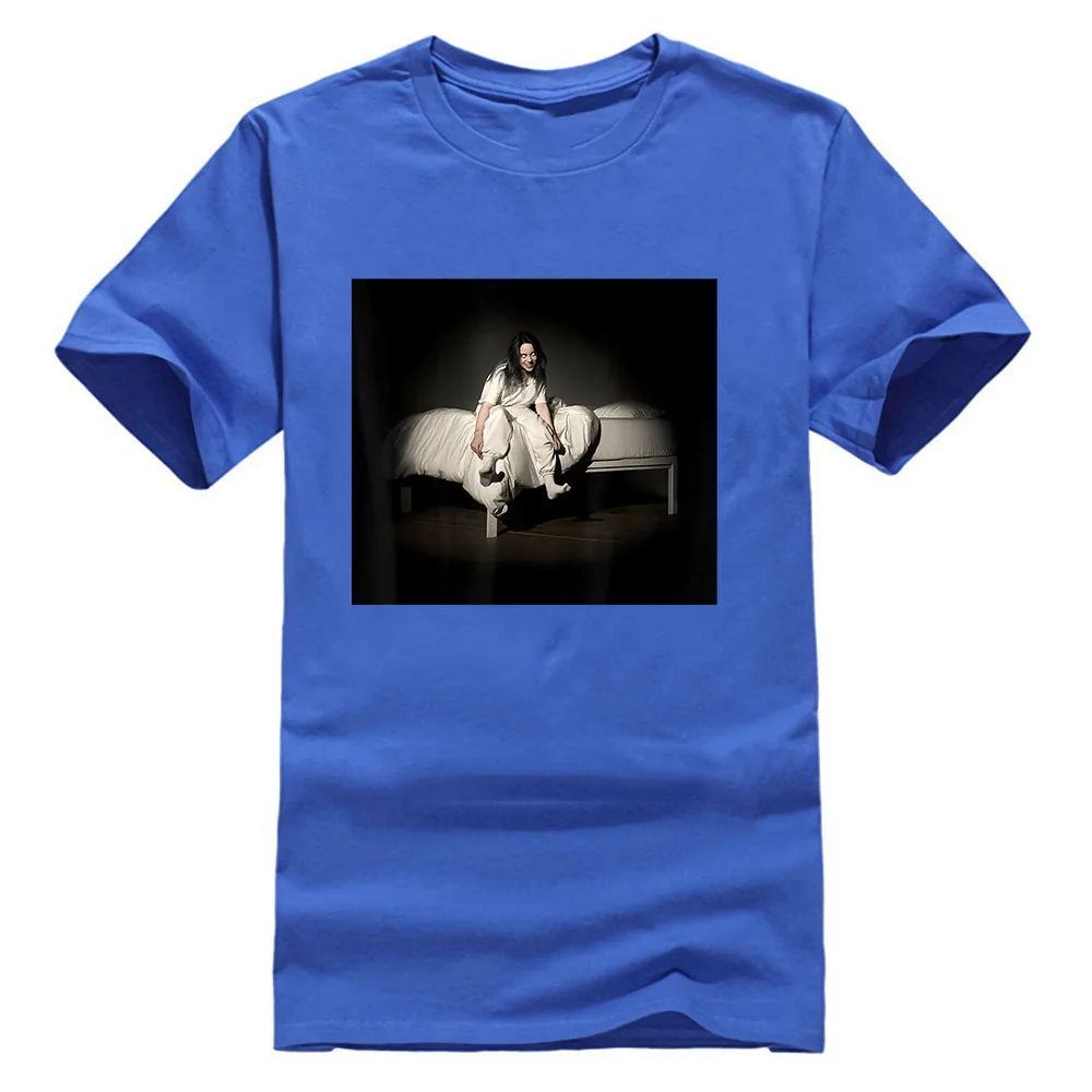 Синий Черная футболка Billie Eilish Sweet Dreams S 3Xl Подарочная футболка на день рождения - Цвет: Синий