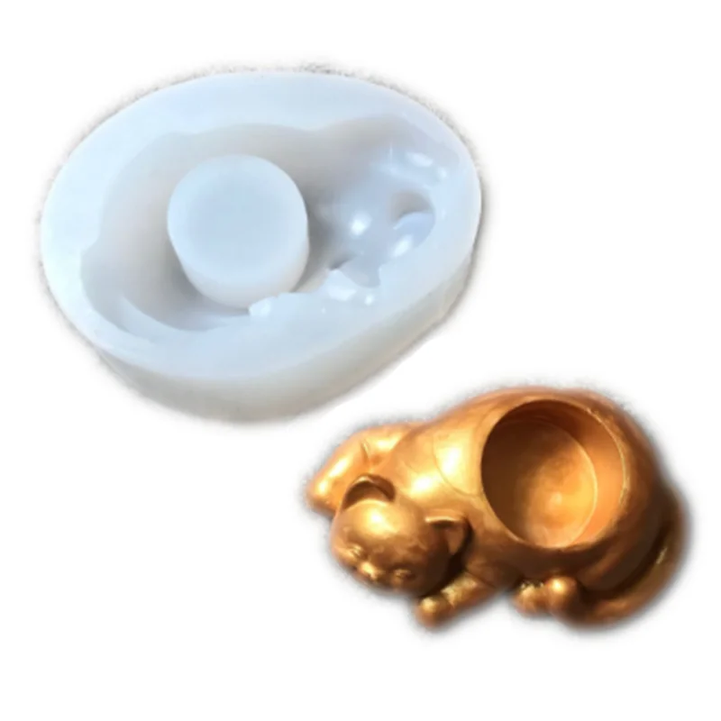 

Cat Flower Pot Silicone Mould Succulent Planter Handmade Candle Holder Craft DIY