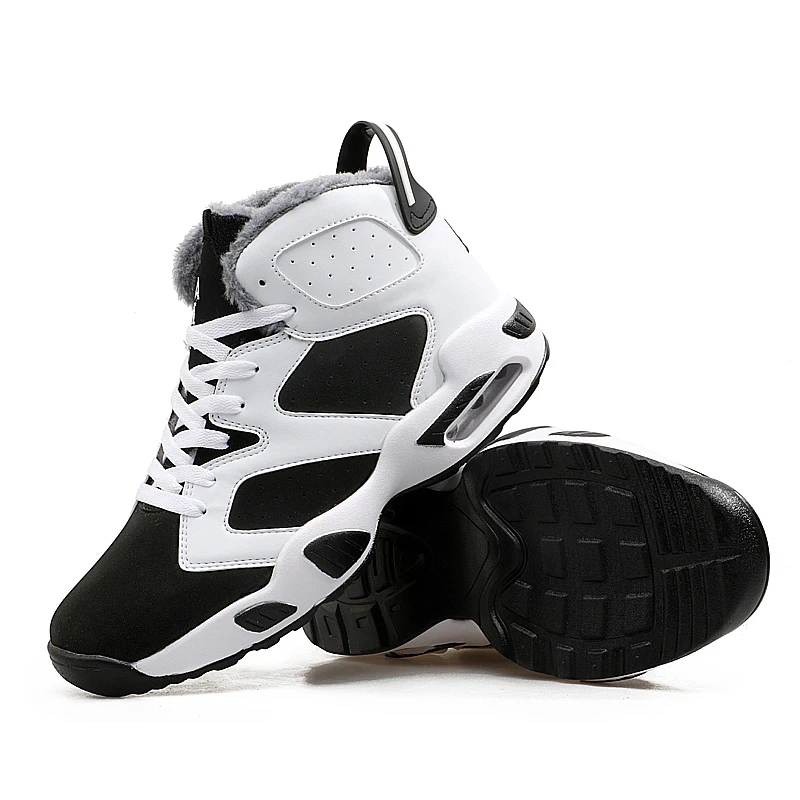 Зимние плюшевые меховые мужские ботинки теплые с бархатной подкладкой высокие