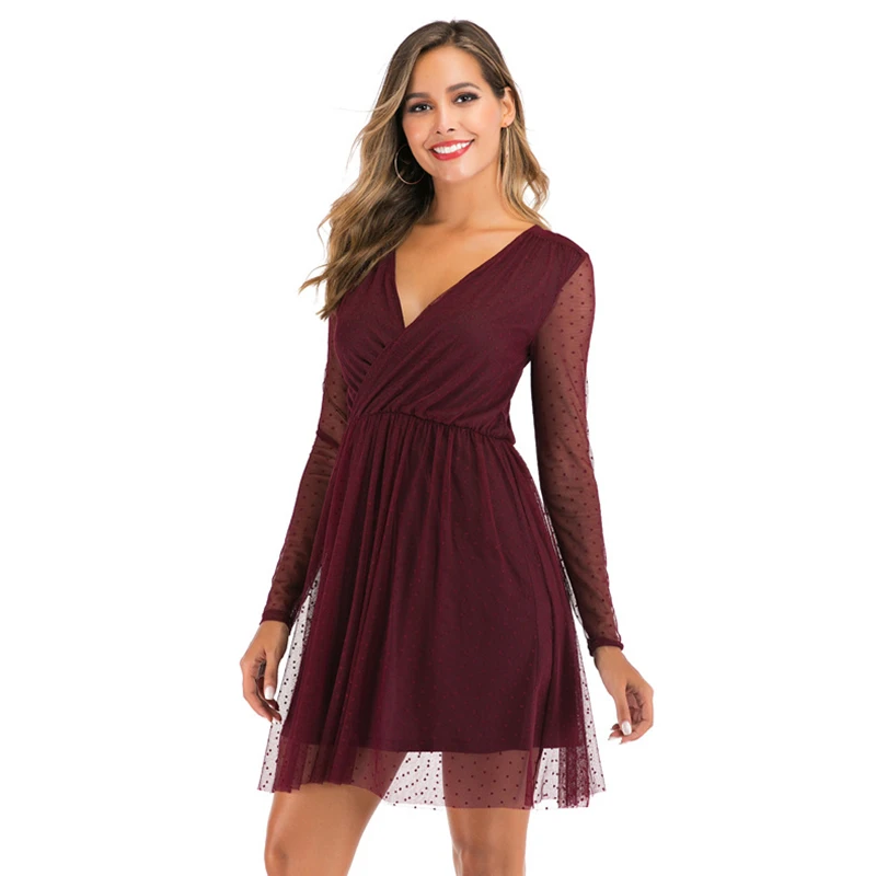 Платье 2019 Новое Женское осеннее и зимнее благородное элегантное модное тонкое