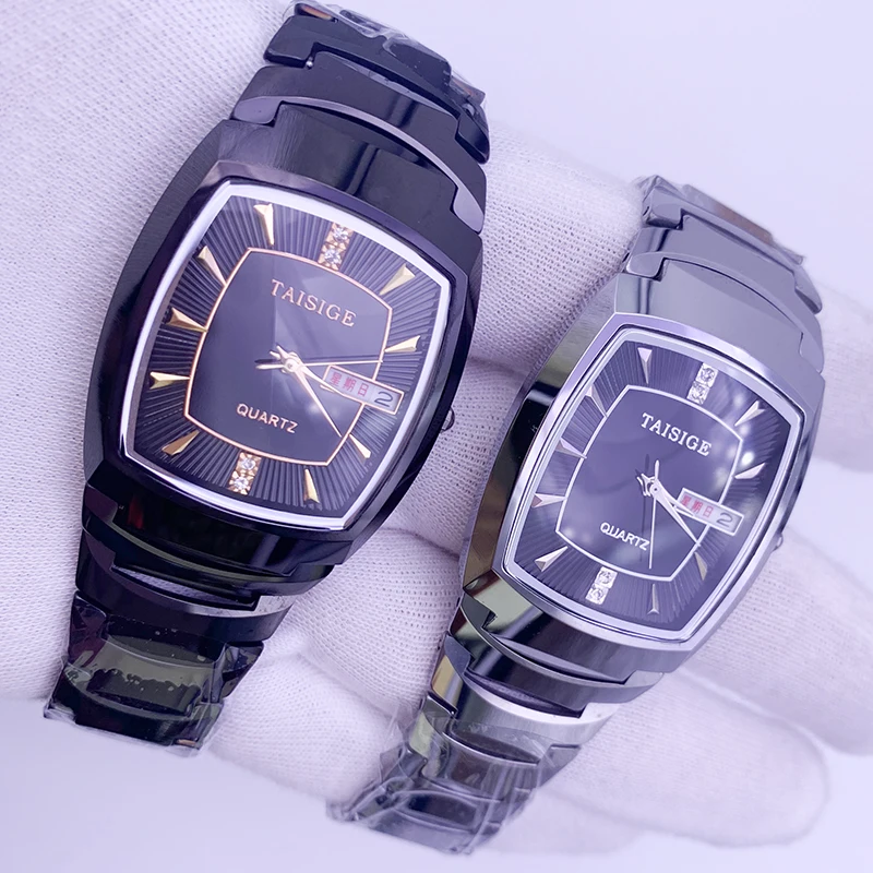 Часы мужские из нержавеющей стали водонепроницаемые кварцевые квадратные