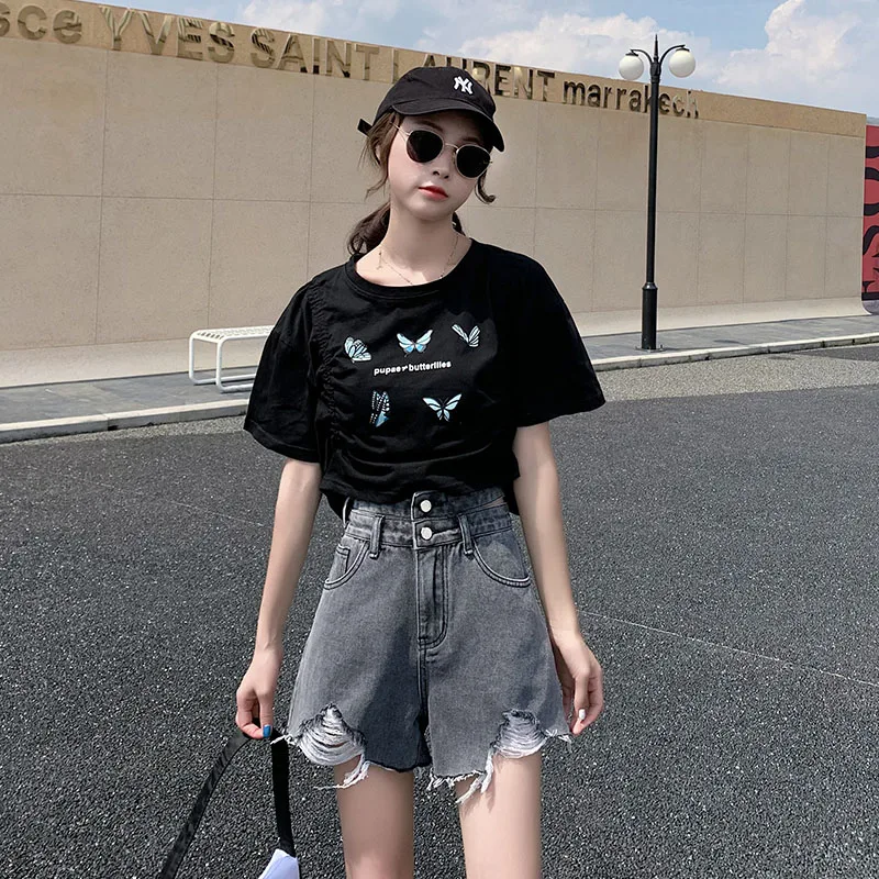 

New Y2k Women's Denim Shorts Cargo Baggy Jeans for Girls Oversize Womens Pants