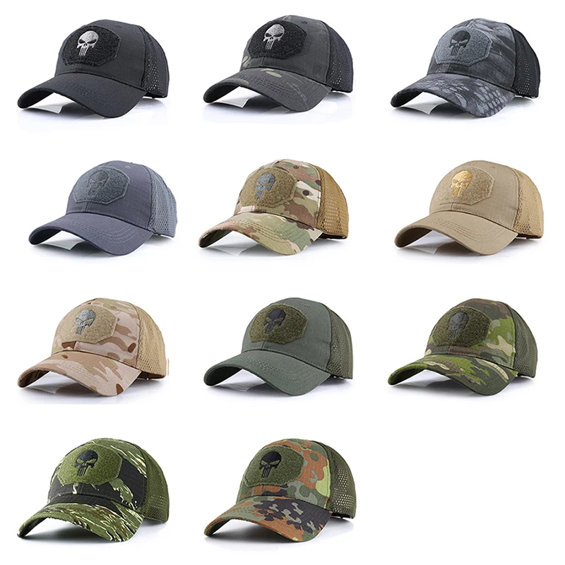 Кепка-Снэпбэк Мужская тактическая камуфляжная кепка в стиле милитари с черепом