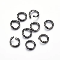 200pcs stainless steel open jump rings 4mm 5mm 6mm split rings connectors for jewelry making diy supplies electrophoresis black