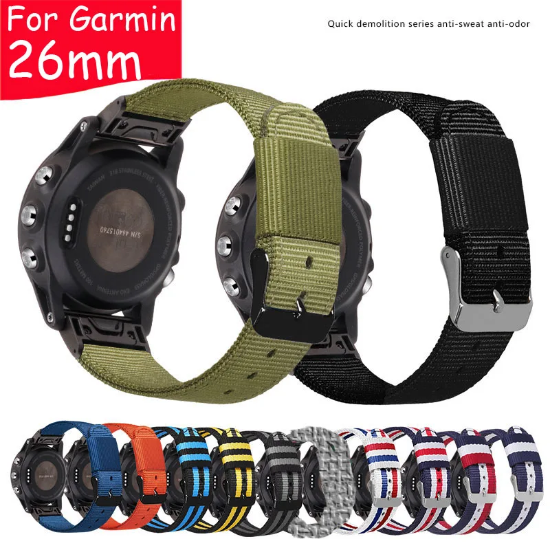 Ремешок для наручных часов Garmin Fenix 3 hr 5x 6x Plus пособие mk1 Quaitx3 сменный нейлоновый