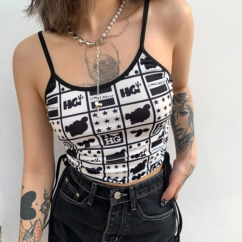 Женские укороченные топы с рюшами милые картонные на тонких бретельках боковой