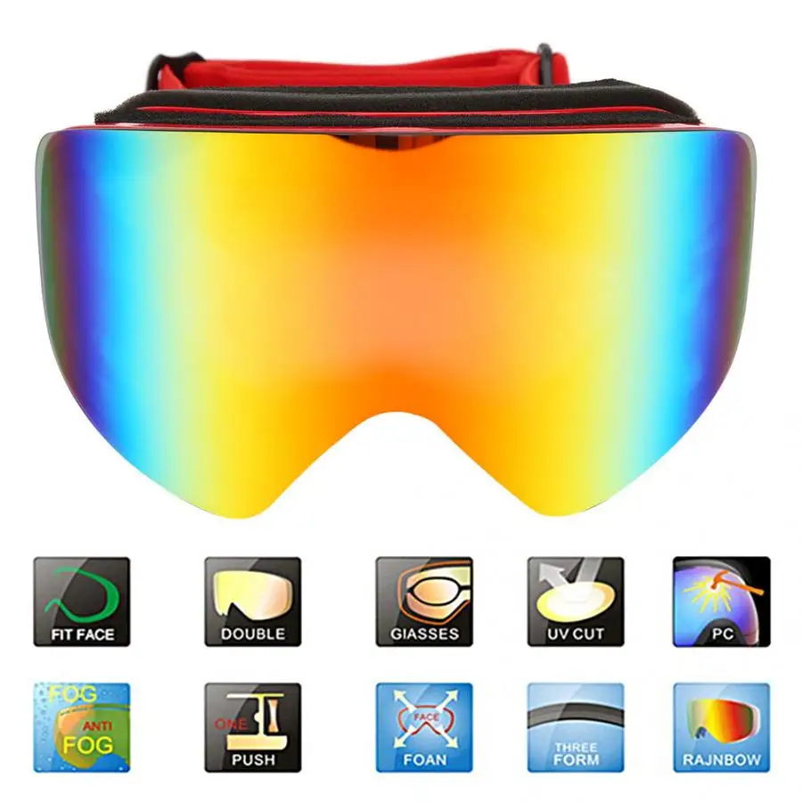 Лыжные очки унисекс для катания на лыжах и сноуборде с защитой от УФ лучей маска