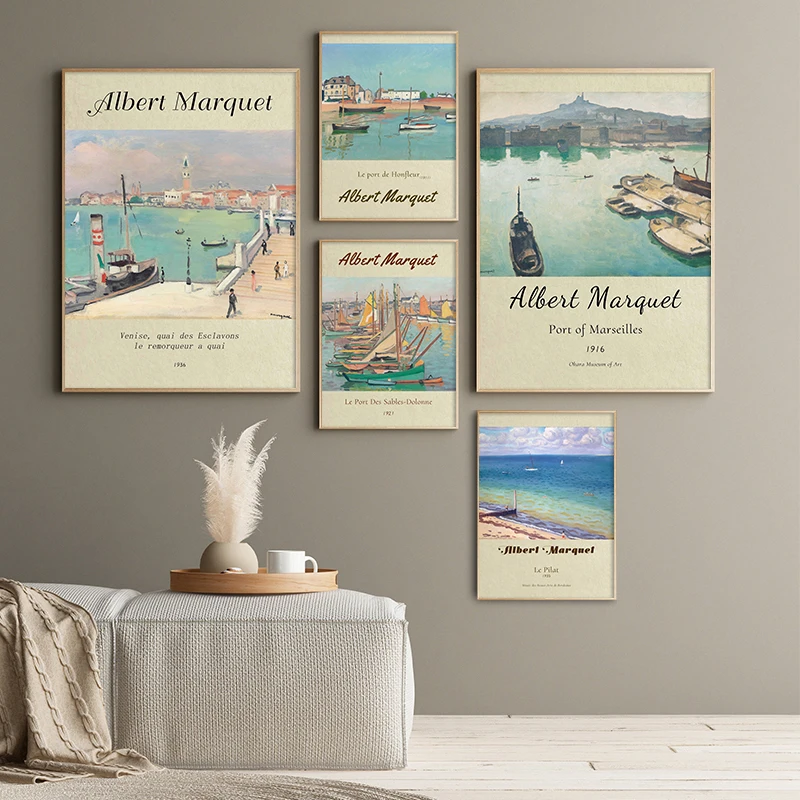

Albert Marquet World Famous Port of Marseilles Canvas Painting Art Prints and Posters Wall Home Decor For Living Room Gallery