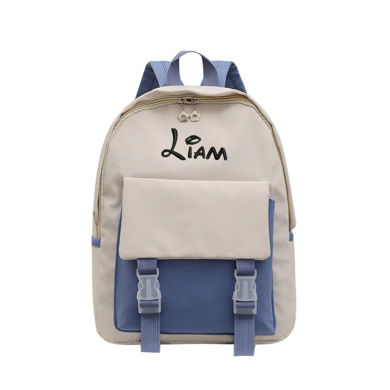 Custom Canvas Breathable Wear-Resistant Embroidery Backpack for Adult/Children/Boy/Girl Logo Customization Schoolbag Wholesale