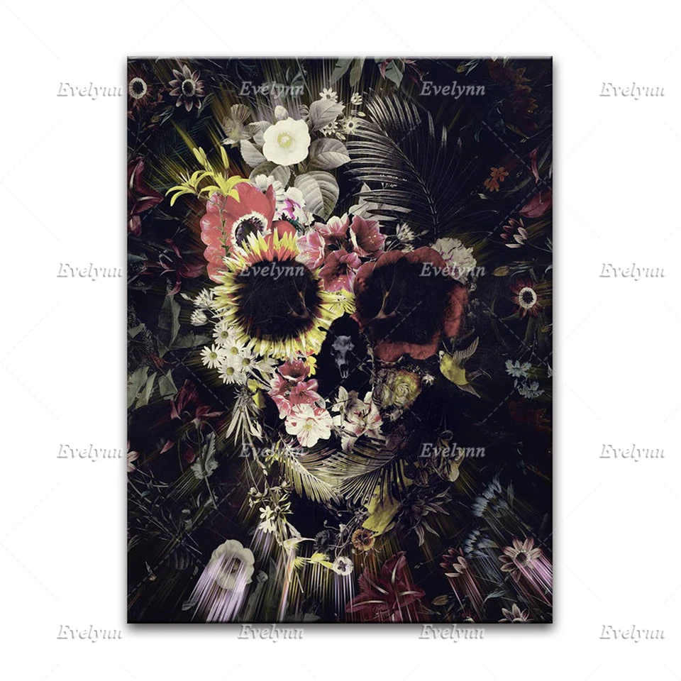 Сахар искусство в виде черепа на стену холст для украшения гостиной живопись