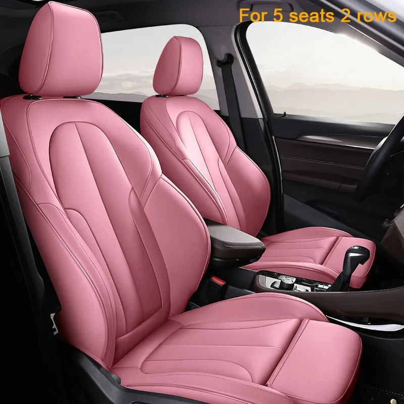 pink FUZHKAQI кожаные чехлы для сидений автомобиля на заказ для LEXUS IS IS200 IS250 IS300 IS350 LS LS350 LS500 LS460 LS600h чехлы для сидений автомобилей - Название цвета: pink