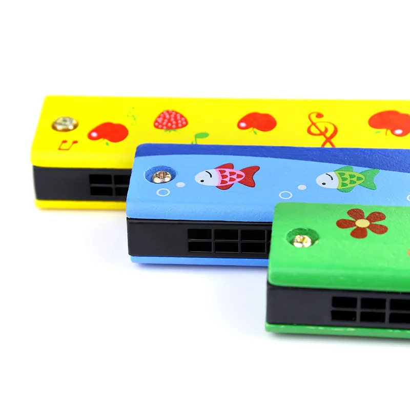 

Hot Wooden Painted Toy Musical Instrument Play16-Hole Harmonica Parent-Child Puzzle Baby Early Education Toys for Children Gift
