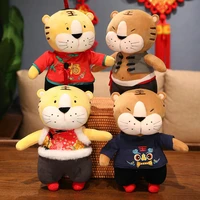 2022 tiger year cute animal cartoon tiger stuffed plush toy kawaii tang suit tiger comfortable soft toy children new year gift