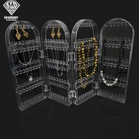 120180240360holes plastic clear earrings studs display rack folding screen earring jewelry display stand holder storage box