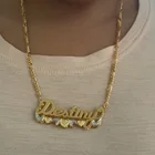 Женское Ожерелье с двойным покрытием VishowCo, золотое ожерелье-чокер с готической табличкой