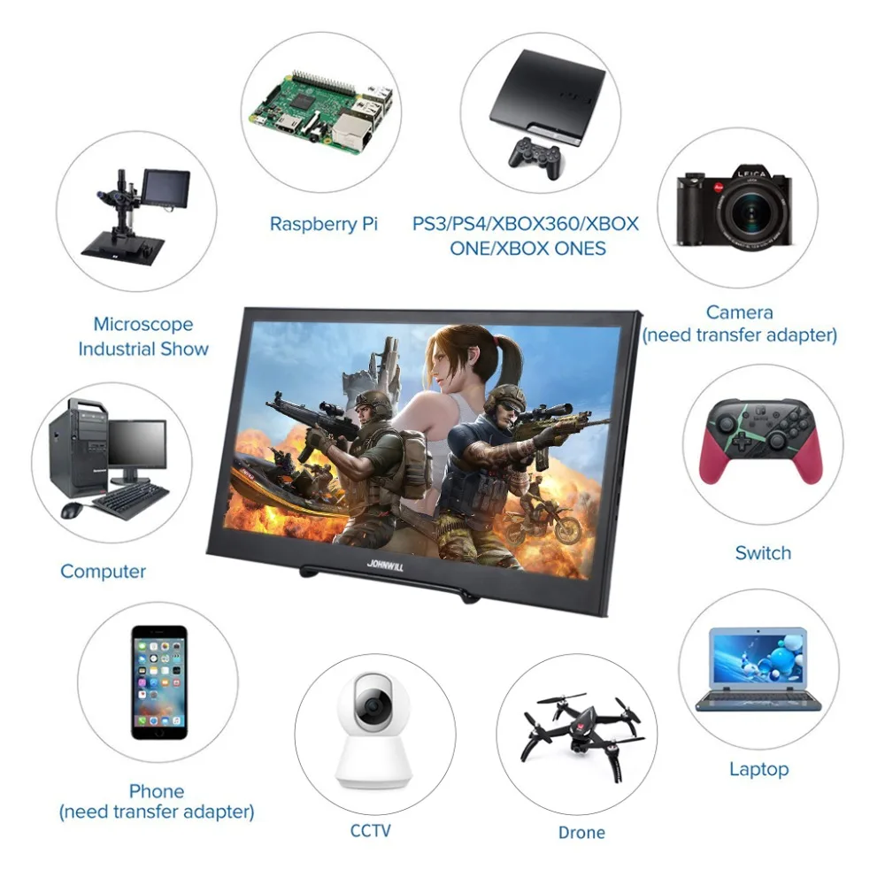 Портативный ЖК-монитор hdmi сенсорный экран 13,3/15,6 ips дисплей для ПК PS4 Xbo x360 Raspberry Pi ноутбук Переключатель cctv медицинское оборудование