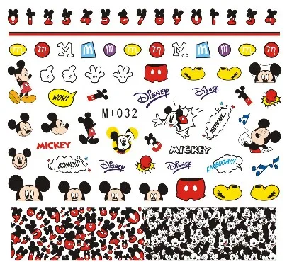 TSC серия большой размер Tsc-130 неоновая мышь стикеры 3D на ногти nail Art Наклейка cheetsan бренд шаблон diy Инструменты для ногтей украшения - Цвет: 5 PCS WATER-32