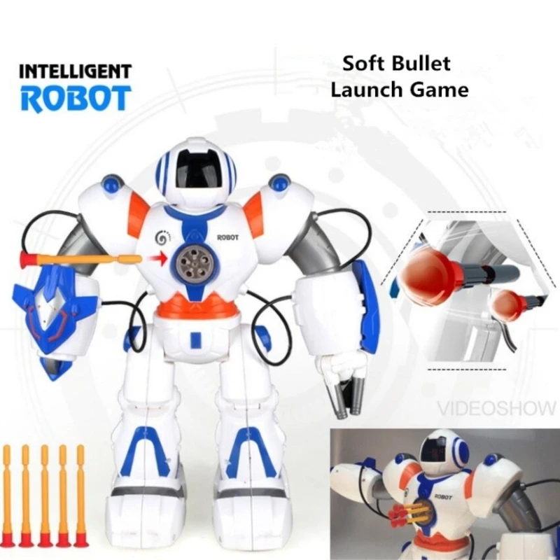 

Humanoid Artificial Smart Robot Wireless Remote Control Bullet Launch Programming Dance Music Cool Light Robot Entertaining Toy