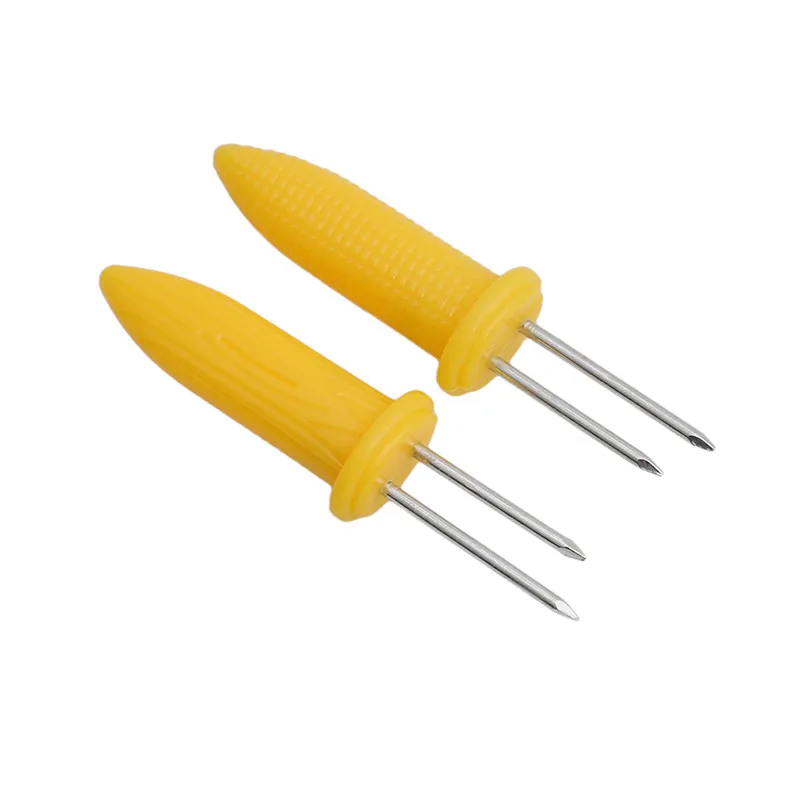 

10Pcs Twin Prong Skewers Barbecue Fork Corn on The Cob Holders Stainless Steel BBQ Prongs Skewers Forks Party Grilling Bbq Tools