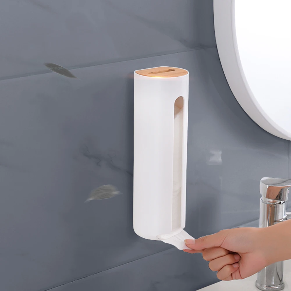 

Wall-Mounted Cotton Pad Holder Dispenser With Easy-Access Opening Saver And Dispenser Cotton Pad Container Cosmetic Storage
