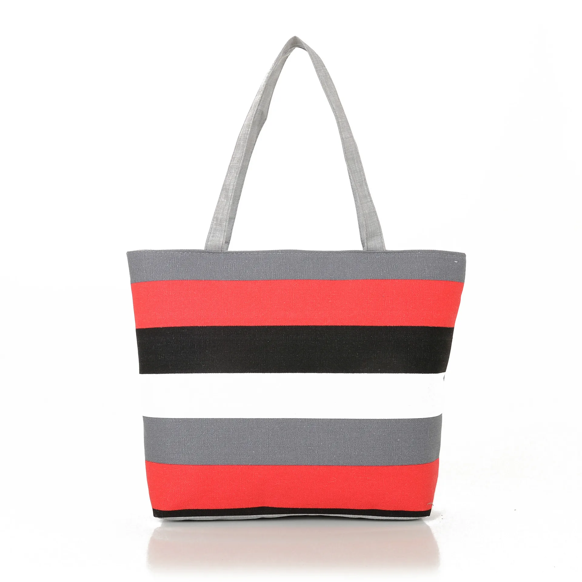 

Women's Fashion Striped Canvas Handbag Female Casual Tote Ladies Large Capacity Shopping Bag Reusable Folding Shoulder Handbags