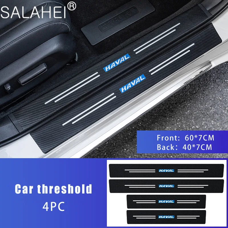 

4Pcs Carbon fiber Car Door Sill Threshold Protect sticker Bumper Strip For Haval f7 h6 f7x h2 h3 h5 h7 h8 h9 m4 Car Accessories