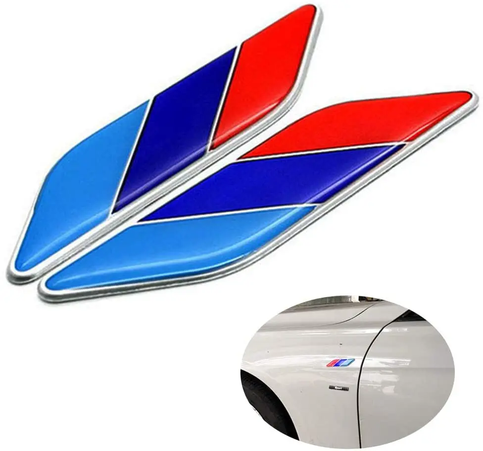 

LLJ 2Pcs/Pair 3D Tricolor Flag Emblem Badge for All Models