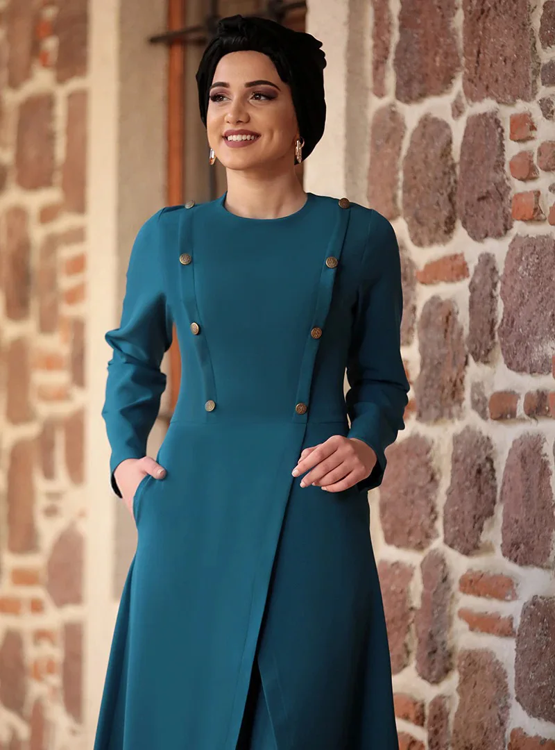 

2021 Women Fashion Sets Muslim Suit Islamic Clothing Office Lady Long Sleeve Elegant Dress and Pants Turkish Dresses Arabic