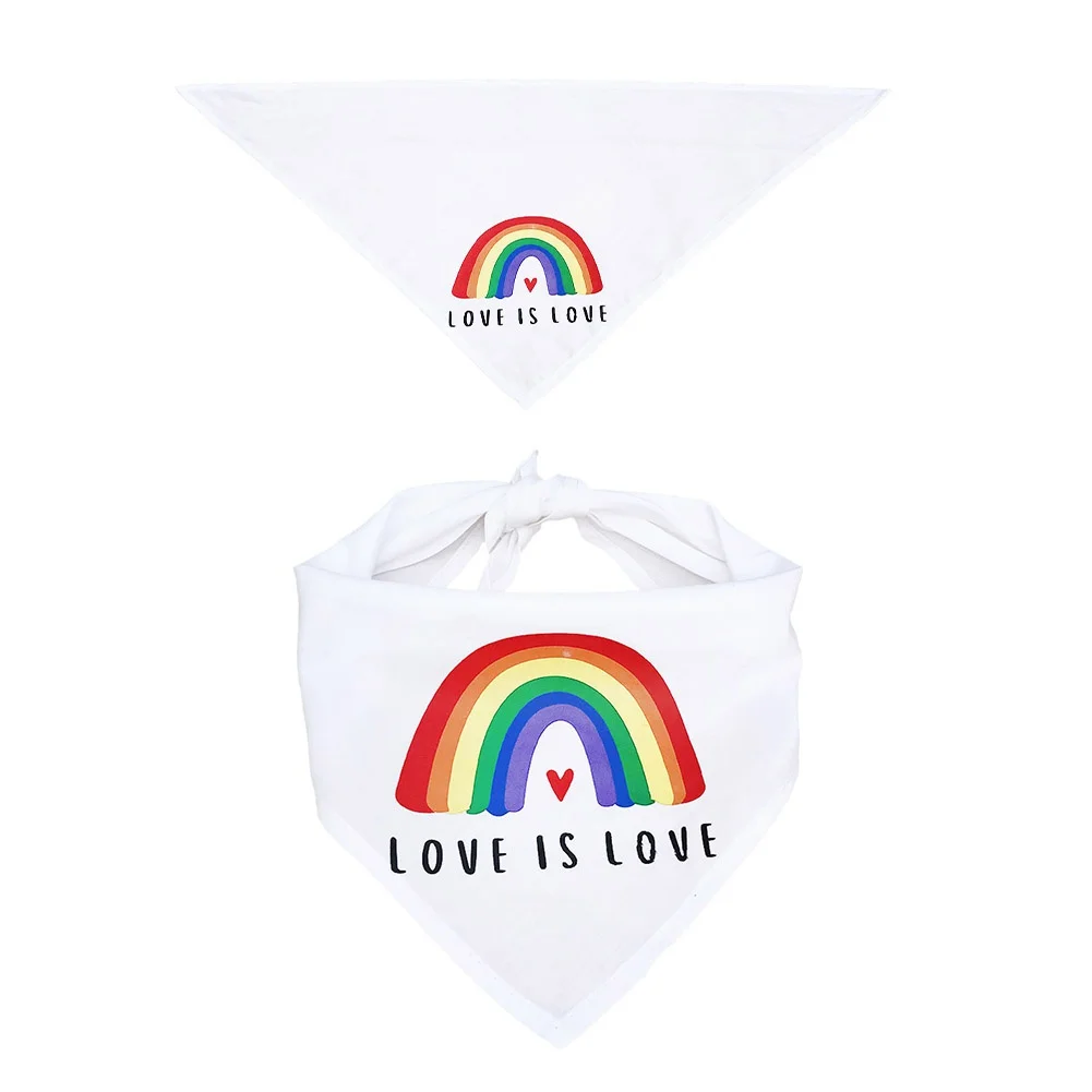 

Rainbow Printed Dog Bandana Small Dog Cat Puppy Bandanas Scarf Polyester Dogs Bibs Washable Bow ties Summer Dog Pet Accessories
