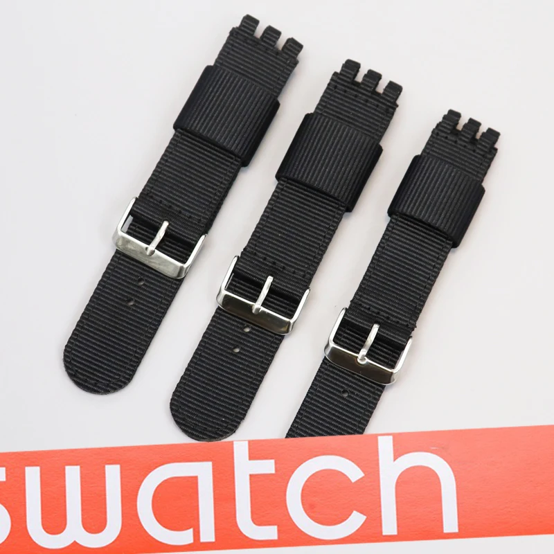 Nato Nylon Watchband 17mm 19mm 20mm for SWATCH Strap Watch Belt Strap Watch Accessories Replacment Bracelet Wristband Black